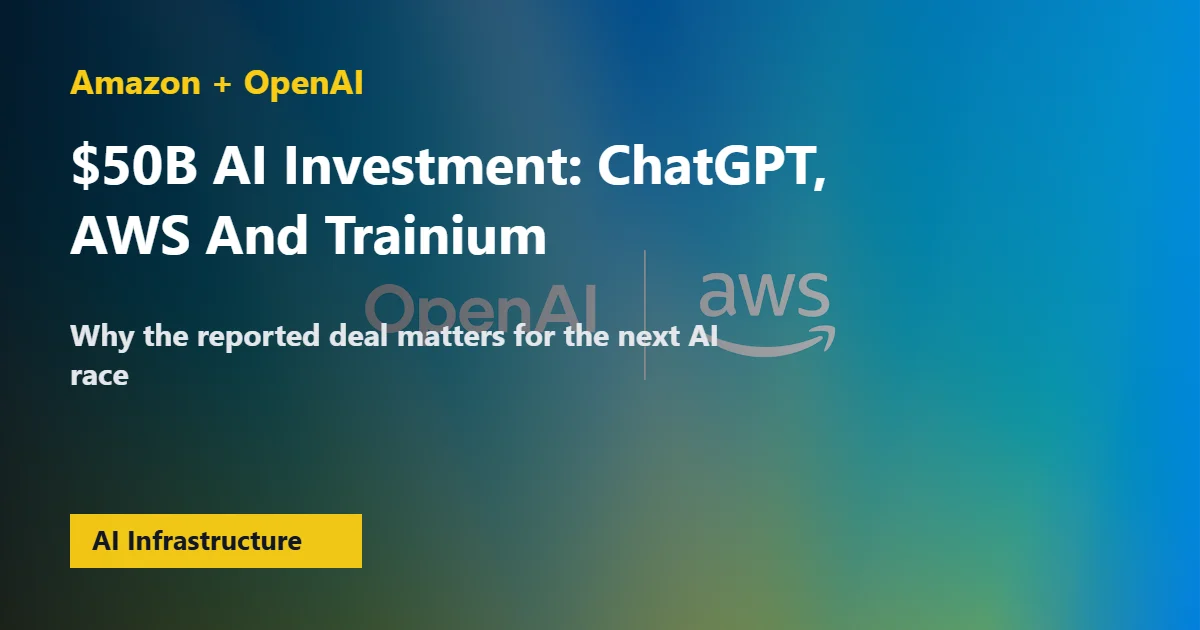 Official AWS and OpenAI partnership graphic used for Amazon OpenAI investment news